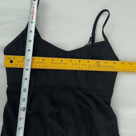 Lululemon Debut Tank Cami Top Pleated Shelf Bra Adjustable Strap Black Women 4‎ - Picture 9 of 10